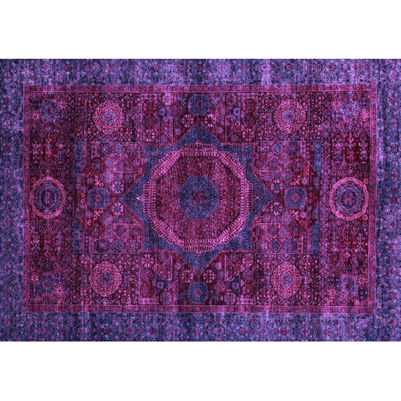 Ahgly Company Indoor Rectangle Abstract Purple Modern Area Rugs, 8' x 12'