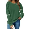 thumbnail image 3 of Craaazy Halloween Shirts For Women Long Sleeve Round Neck Halloween Ghost Sweatshirts for Women Halloween Graphic Top Gifts For Women, 3 of 4