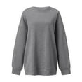 thumbnail image 4 of AOMPMSDX Women'S Sweatshirts Oversized Autumn And Winter Loose Top Solid Color Shoulder Sleeve Pullover Sweatshirt Sweater Dark Gray Loose Fit Tops M, 4 of 4