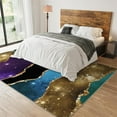 thumbnail image 3 of Purple Gold Marble Area Carpet for Living Room, Retro Dreamy Luxury Non-Slip Washable Rug, Entryway Rug Lightweight Noise Reduction for Apartment Bedroom Front Door 5x6ft, 3 of 7