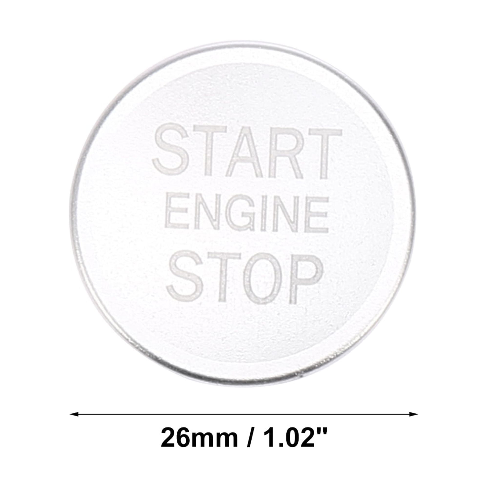 Car Engine Start Stop Push Button Cover for Audi A4L A6L Q5 A5 A7 Silver -Tone