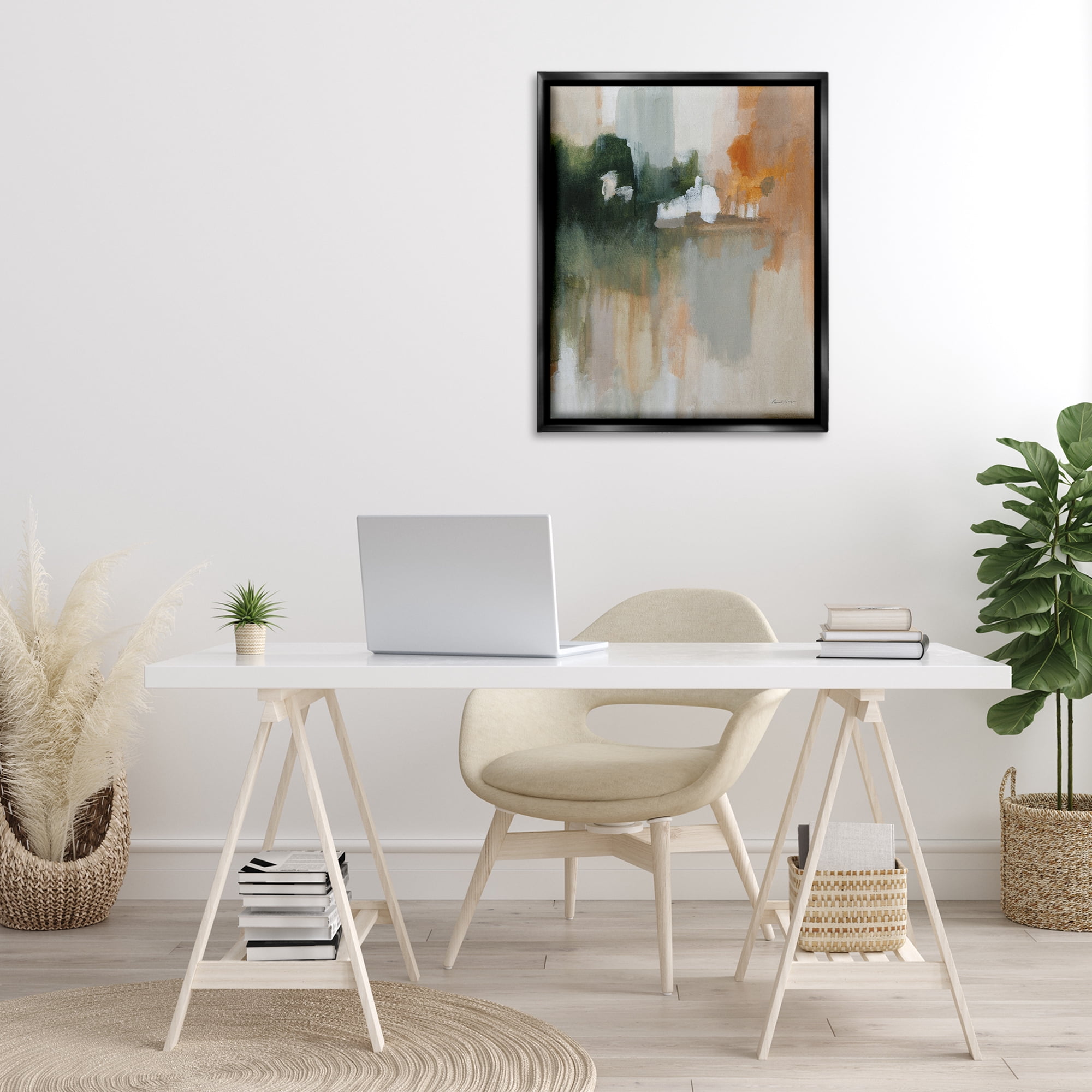 Stupell Industries Forest Secrets Abstraction Abstract Painting Black Floater Framed Canvas Art Print Wall Art, 25 x 31