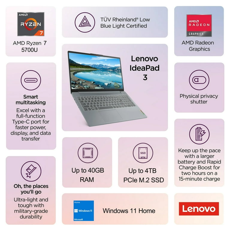 Lenovo IdeaPad 3 Laptop, 15.6