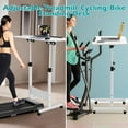 thumbnail image 5 of Tiltable Foldable Standing Desk Adjustable Height, Portable Computer Desk with Wheels, Mobile Sit Stand Small Rolling Laptop Table for Walking Pad, Bike Trainer, White, 5 of 7