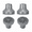 Grey, variant on SupreGear Quad Cane Tips, 13 mm, 4 Pack, Rubber Feet with Textured Base, Black
