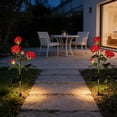 thumbnail image 4 of Solar - Powered Outdoor Artificial Rose Ground Lights, Rubber Material, Multi - Color Led String, Auto On/Off, 29.1", Red, QFL, 4 of 6