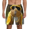 thumbnail image 2 of Picia Heavy Metal Style Guinea Pig pattern Mens Swim Trunks with Compression Liner Stretch Beach Shorts Quick Dry with Zipper Pockets No-Chafing Board Shorts-Small, 2 of 9