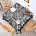 thumbnail image 2 of Black Tie Dye Pattern Square Tablecloth,Waterproof Square Table Cover,Wipeable Spillproof Washable Table Cover for Home Kitchen Party Decor 42"X42"(107x107cm), 2 of 6