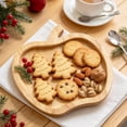 thumbnail image 4 of Christmas Wooden Snack Tray, Apple Shaped Charcuterie Board, Natural Wood Serving Platter, Festive Multi Compartment Tray For Cookies, Candy, Nuts, Holiday Tabletop Decor For Christmas Party, 4 of 6
