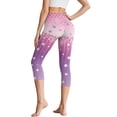 thumbnail image 2 of HELLHERO Fish Scale Printed Yoga Pants for Women High Waisted Capri Leggings Cherry Blossom Printed Workout Leggings with Pockets, S, 2 of 7