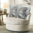 thumbnail image 3 of PuSpu Christmas Celebration Supplies Christmas Pillowcase 18x18in 1 Piece Winter Snowman Cushion Cover Christmas Throw Pillowcase Sofa Bed Home Decoration Christmas Indoor/Outdoor Decoration, 3 of 5