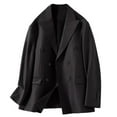thumbnail image 4 of Fgnfyis Mens Suit Jacket Mens Double Linen Suit Jacket Slim Fit for Wedding Beach and Casual Smart Wear Coats for Men Black XXXL, 4 of 4