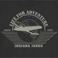 thumbnail image 2 of Junior's Indiana Jones and the Temple of Doom Live for Adventure Logo Graphic Tee Black Medium, 2 of 3