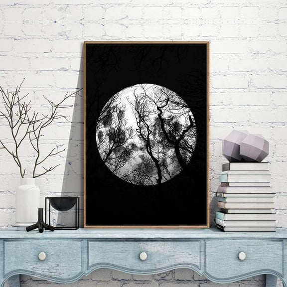 IDEA4WALL Framed Canvas Wall Art for Living Room, Bedroom Moon Canvas Prints for Modern Home Decoration Ready to Hang