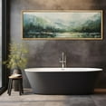 thumbnail image 3 of IDEA4WALL Extra Large Framed Canvas Print Wall Art Mountain Lake Impressionist Nature Scene Artwork Wilderness Antique Retro Fine Art Watercolor Decorative Relax/Calm for Rooms Decor - 60"x20", 3 of 5