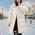 thumbnail image 2 of Breezora Women Longline Quilted Puffer Coat Casual Loose Fit Winter Jacket Comfortable Daily Outerwear L Size White, 2 of 4