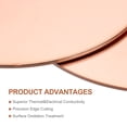 thumbnail image 3 of Uxcell 5 Pcs Round Copper Plate, 100mm (3.94") Dia Pure Copper Sheets, 1mm T2 Pure Copper Plates for Crafts, DIY, Electrical Repairs, Industrial Use, 3 of 6