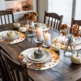thumbnail image 4 of Gnome Sunflower Round Braided Placemats Set of 8, Thanksgiving Pumpkin Heat Insulation Place Mats Washable Non-Slip Table Mats for Kitchen Dining Party, 15 Inches, 4 of 9