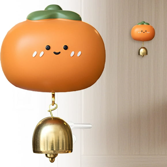 Bell for Door Opening,Resin Magnetic Door Opening Bell,Wind Chime Fridge Magnets with Brass Shop Door Bells, Decorative Bells for Home Front Entrance Farmhouse Garden Gate Fridge,Orange