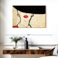 thumbnail image 3 of Elephant Stock Chic Female Portrait Wall Art - Horizontal Canvas Wall Art - Living Room Wall Decor - People Canvas - Black And Red Decor - 36" x 24", 3 of 8