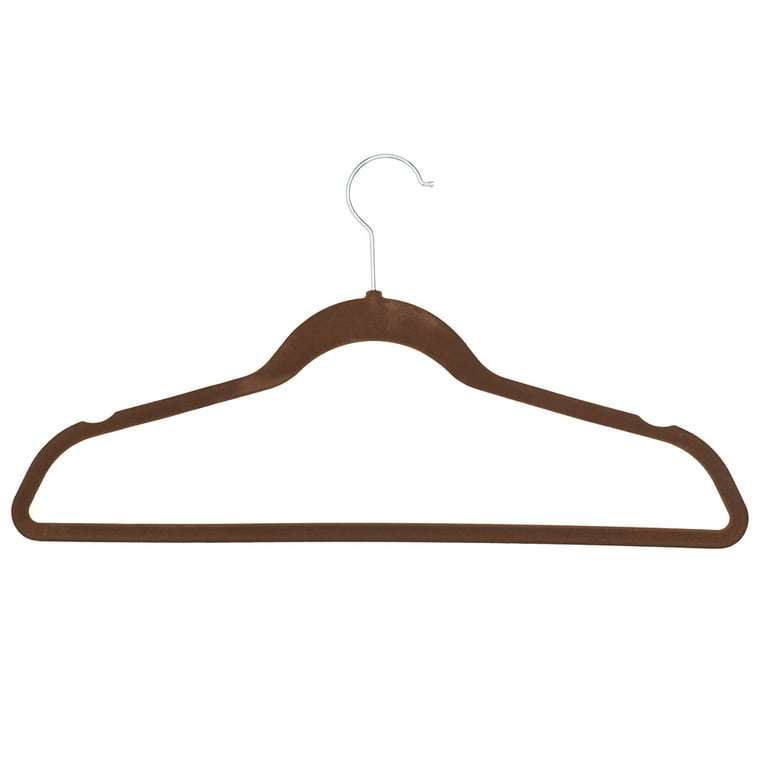 Sunbeam Velvet Hanger, Brown - 10 pack