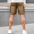 thumbnail image 3 of Mens Hiking Cargo Shorts 7 Inch Inseam Knee Length Tear Resistant Elastic Waist Work Cargo Shorts with Pockets, 3 of 3