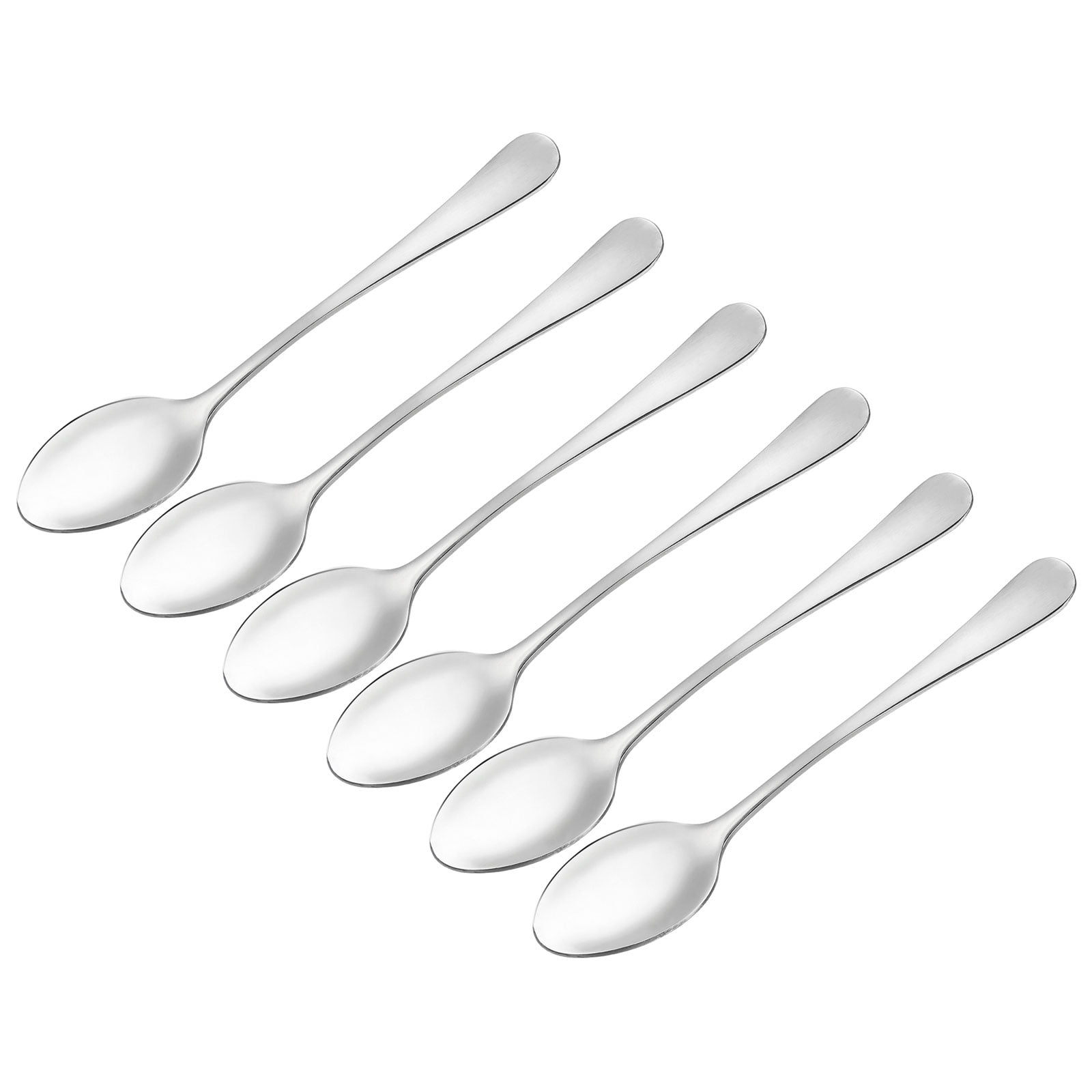 Uxcell Metal Spoons 4.7" 410 Stainless Steel Spoon for Home Kitchen Restaurant 6 Pack