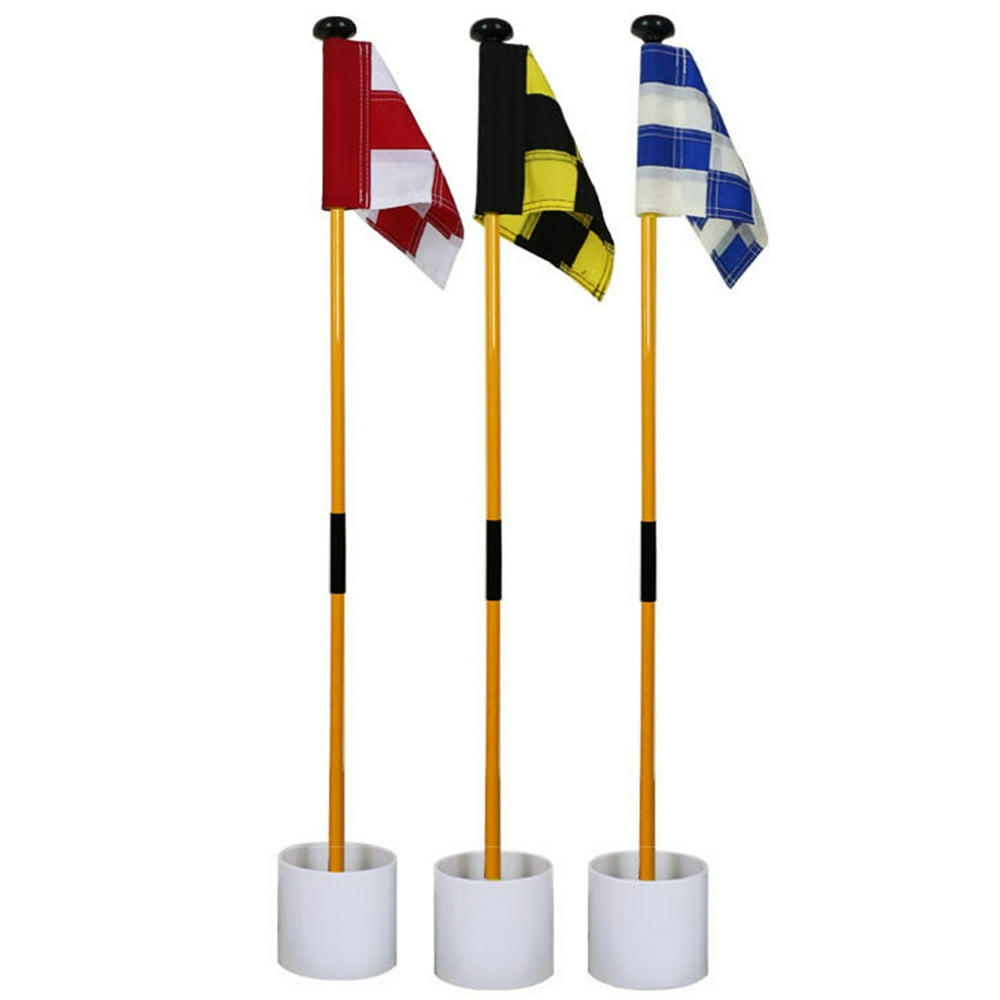 SPRING PARK Detachable Backyard Practice Golf Hole Pole Cup Flag Sticks,Golf Putting Flagpoles