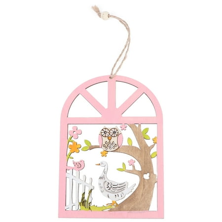 

Easter Party Wooden Door Sign Hanger Pendant Hanging Wood Decorative Wall Knob Plaque Favor Cutout Chicken Handicraft