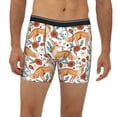 thumbnail image 2 of Xecao Foxes and Floral Harmony Print Boxer Briefs for Men's Stretch Moisture-Wicking Underwear, Mid-Rise Classics breathable fabric, 2 of 7