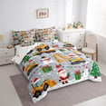 thumbnail image 3 of Homewish Chic Christmas Tree 7-Piece Bedding Comforter Set,Merry Christmas King Bedding Sets,Cartoon Santa Claus Bed Sheets For Girl Teens,Super Cozy Room Decor Reversible, 3 of 8
