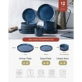 thumbnail image 3 of Famiware Star Stoneware Dinnerware Sets, Plates and Bowls Set for 4, 12 Piece Dish Set, Nebulas Blue, 3 of 8