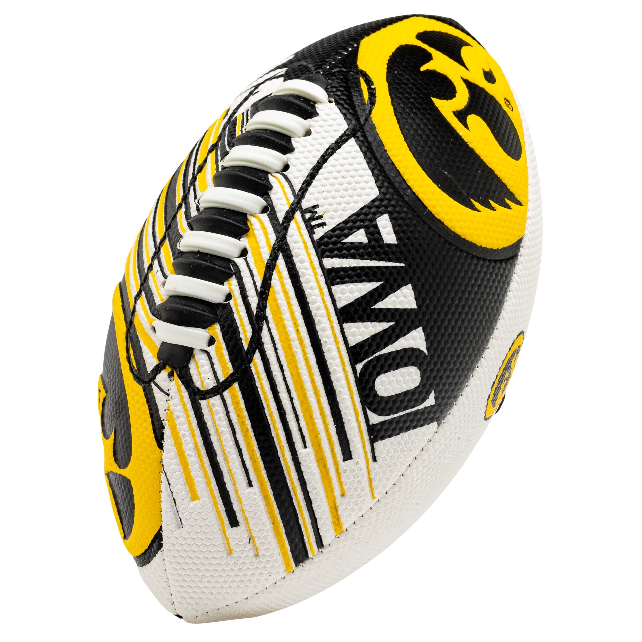 NCAA Iowa Hawkeyes Football - Youth Mini Football - 8.5" Football- SPACELACE Easy Grip Texture- Perfect for Kids !