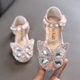 thumbnail image 2 of Otqutp Girls Performance Dance Sandals Shiny Rhinestone Butterfly Dress Shoes for Kids Wedding Birthday Party School, 2 of 6