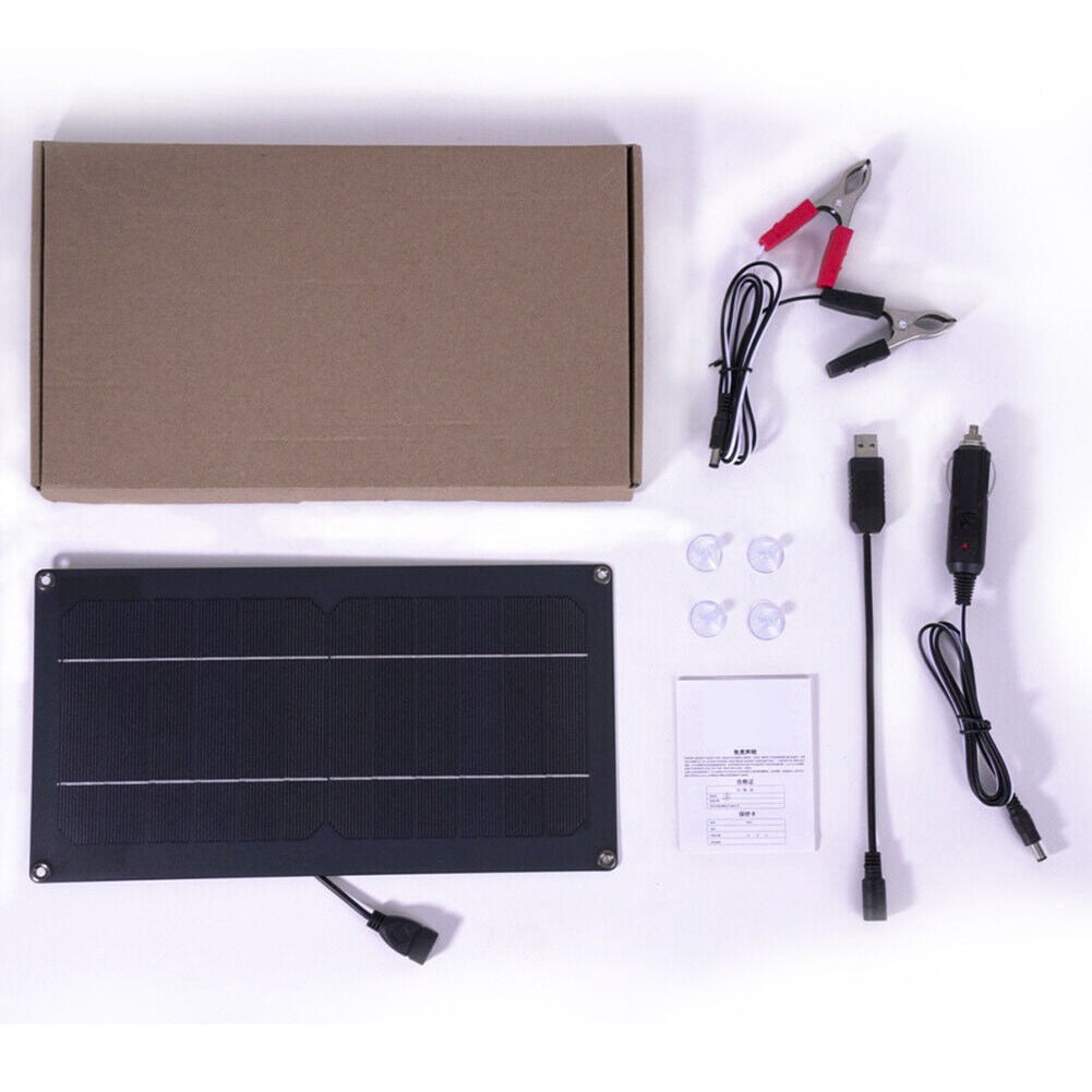 10W 6Vsolar Charger Car Battery Maintainer Portable Solar Panel Kit With Adapter Smile Home