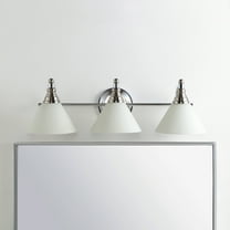 Safavieh Panya 7 in. H Three Light Cone Wall Sconce, Nickel/Clear