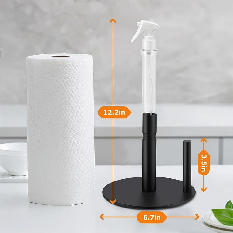 Paper Towel Holder With Spray Bottle, Stainless Steel Countertop Paper  Towel Holder, One-handed Operation Kitchen Paper Towels Holder With Non  Slip We
