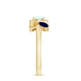thumbnail image 3 of Rosec Jewels Minimal Promise Ring with Ethiopian Opal and Blue Sapphire for Women - AAA Grade, 10K Yellow Gold, US 9.00, 3 of 9