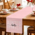 thumbnail image 5 of Hello Winter Table Runner 48 Inches Long Farmhouse Dress Scarves, Pink Merry Christmas Holiday Dining Tablerunner for Coffee Table/Kitchen Island/Party Décor, 13" x 48", 5 of 8