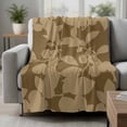 thumbnail image 2 of Brown Floral Silhouette Blanket Soft Cozy Warm Throw Blanket for Couch, Plush Fuzzy Flannel Fleece Blankets for Sofa, Spring Farmhouse Vintage Flowers Bed Blankets Lightweight Gifts for Men, 40"x50", 2 of 9