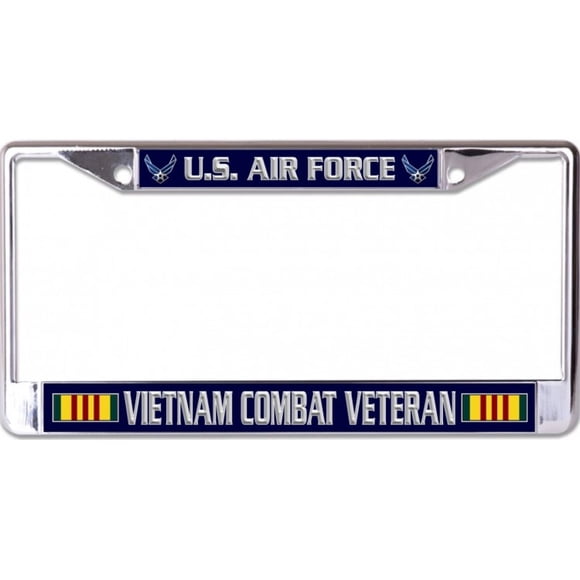 U.S. Air Force Vietnam Combat Veteran Chrome License Plate Frame