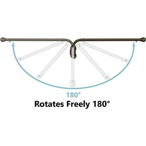 Urbanest Set of 2 Swing Arm Rods, 3/4-inch Diameter, 24-inch to 38-inch, Brushed Steel