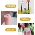 thumbnail image 5 of 6pcs Drinking Straws Covers Cartoon Straw Caps Decorative Straw Plug Protectors, 5 of 6