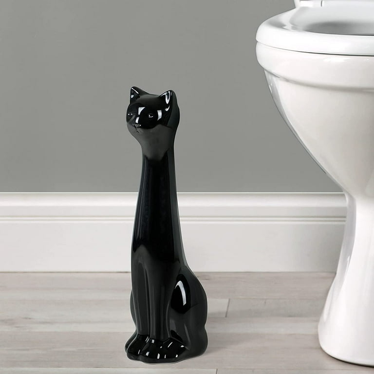 Black cat toilet brush holder discount