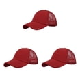 thumbnail image 3 of Wweixi 1/2/3/5 Sporty And Fashionable Baseball Cap - Adjustable Strap For Universal Size Light-weight Summer Hat CC636-4red 3PCS, 3 of 6