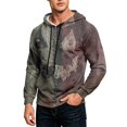 thumbnail image 3 of GrmtClth Hoodie Halloween Witch Pumpkin Ghost Bat Pattern Kangaroo Pocket Long Sleeve Pullover for Men Gray L, 3 of 8