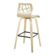 thumbnail image 6 of LumiSource Black Metal, Natural Wood, Cream PU Folia 30" Fixed-Height Barstool - Set of 2, 6 of 6