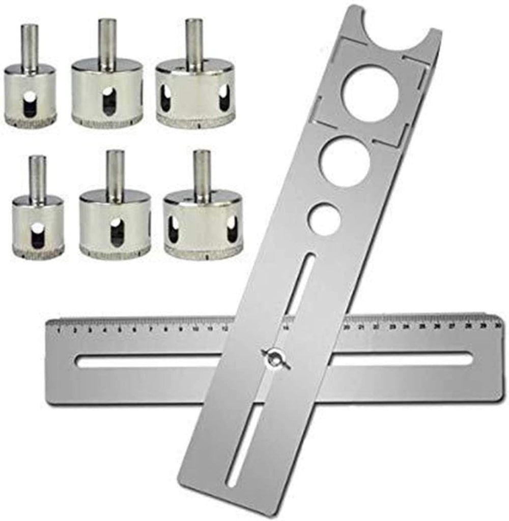 FULenQnu Adjustable Tile Locator to Wall Marking Position Ruler Ceramic