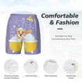 thumbnail image 6 of Picia Corgi Washing in Bathtub pattern Mens Swim Trunks with Compression Liner Stretch Beach Shorts Quick Dry with Zipper Pockets No-Chafing Board Shorts-Small, 6 of 9