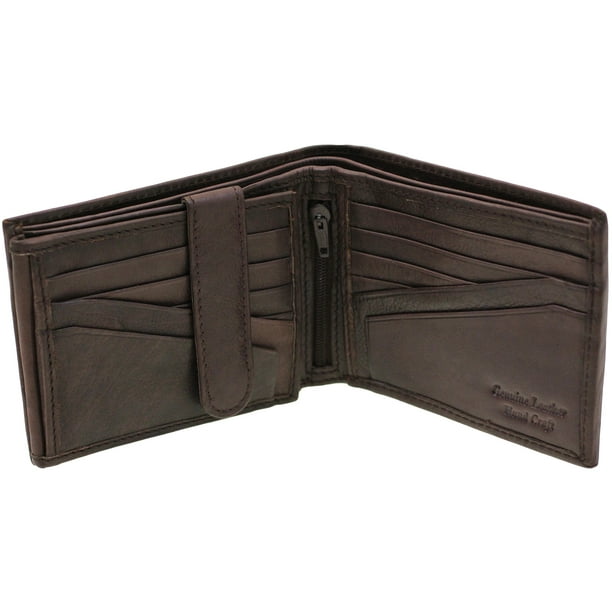 Paul & Taylor - Mens Bifold Wallet Genuine Leather Flap Out Security ...